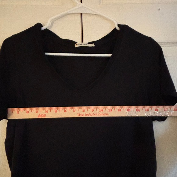 Marine Layer Womens Black V-Neck Short Sleeve Supima Cotton Modal Tee Shirt M - Picture 3 of 7